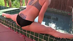 Mofozo presents 9-inch dick slamming hot yoga student's wet slit