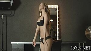 teen 18+ beauty masturbates solo with wet pussy toys