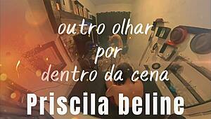 Outro olhar por dentro da cena Priscila Beline novinha gostosa fudendo com blowjob e doggystyle