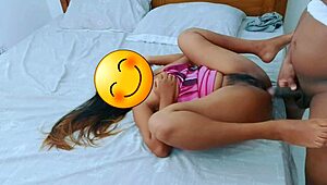 Stepfather seduces his stepdaughter in this hot scene.