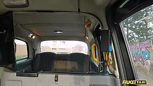 Fake Taxi got this redhead milf in nylons riding fat cock hard