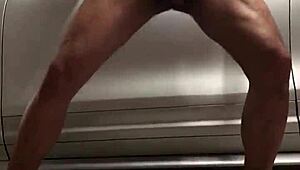 Gay Spying in Gym Garage