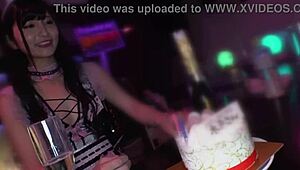 Moa-chan's overwhelming desire for cock leads to squirting and facial in concept cafe