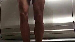 Gay Spying in Gym Garage