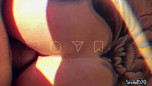 horny lesbos use dildos on naked bodies