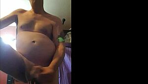 A bisexual man masturbates and has a large ejaculation.