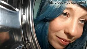 Finally got stuck in the washing machine, roleplay fucking that tight ass and squirting 😜