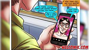 the nerd engages in anal sex via video call with a big butt woman