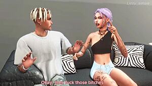 Stripper Feels Intense Pleasure Sucking Multiple Creampies in Sims 4 Animation