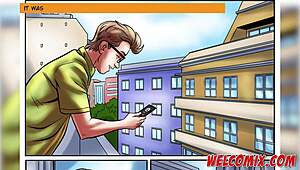 the nerd engages in anal sex via video call with a big butt woman