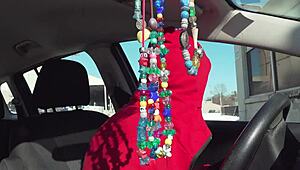 driving around ball gagged in public