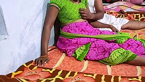 زوج هندي ينجن لنيك دوجي ستايل منزلي مع فوت جوب ومشنري