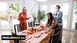 Thanksgiving is a time when family cums together things will get rowdy