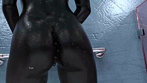 Projekt passion features dark alien babe in lesbian shower fingering visual novel