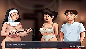 Summertime Saga: Sister Angelica's Sinful Garage Punishment