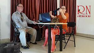 monday office vibes with employee teasing sans panties