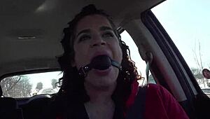 driving around ball gagged in public