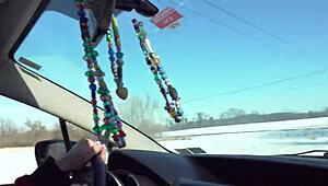 driving around ball gagged in public