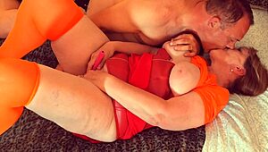 Granny Velma's Double Dildo Mystery Ends in Cum
