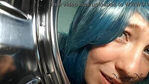 Finally got stuck in the washing machine, roleplay fucking that tight ass and squirting 😜