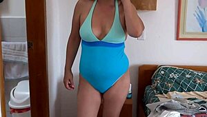 Beach Bikini Show-Off Teases Stepson’s Friends Watching