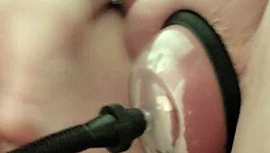 whitecleverbbw tests out a new pussy pump and nipple clamp