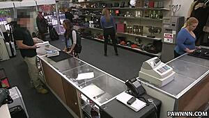 Watch A Student Get Banged In The Pawn Shop, Ending With A Facial Cumshot On Hidden Cam.