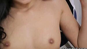 Young girl seduces her experienced tutor and gives him a deep blow job.