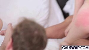 Oh wow, cuties Arielle and Pepper slamming each other hard!