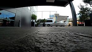 We get horny in the taxi with dirty talk and blowjobs.