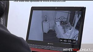 Hot Big Tits Blonde Bombshell Natasha Starr Cheats with Roommate. Husband Watches on Security Camera!