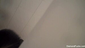 naughty diamond kitty masturbating in the shower, big tits and pussy on display