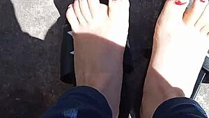 i relax my feet in the sun before pedicure