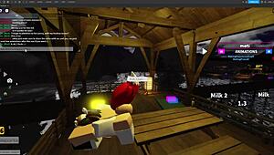 Bisexual female bunny gets pegged by femboy and shemale in Roblox studio collaboration