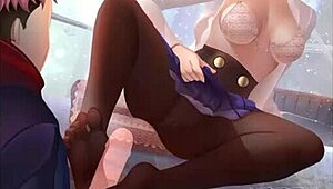 Artistic depiction of Jujutsu Kaisen and other anime with erotic undertones