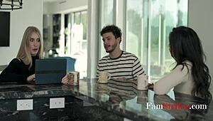 Stepmom Discovers Stepson's Porn Venture with Girlfriend