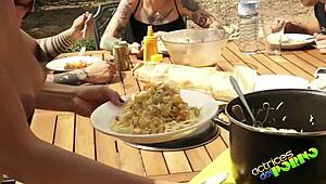 casting turns into wild outdoor orgy with amateurs.