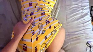 latin girl gets cum in small pussy in homemade close-up.