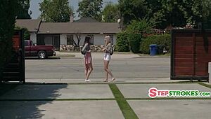 Petite Blonde Teen Lets Stepbro Nail Her Before BFF. Threesome Ignites as Friend Gets Aroused!