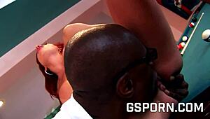 Want to see the sexy busty redhead's ass fucked hard by big black cock in interracial hardcore?