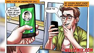 A nerdy guy has rough anal sex with a woman with a big butt via video call.