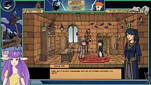 In this witch trainer game, the sexy brunette teacher gets involved