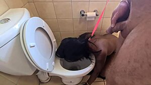 Damn, Indian whore pissed on as human toilet before sucking! 😲