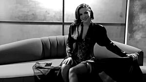 bobbi s gets naughty masturbating in a tight corset and sexy stockings