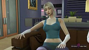 Chilling with brunette friends in 3d cartoon, we ended up in hot lesbian threesome with big tits and asses.