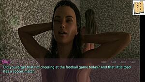 wife and stepmother share teen in cartoon style