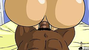 milf in 2d and 3d cartoon interracial scene