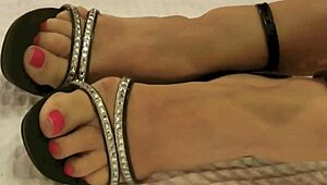 Sexy Footjob with Stunning Feet in High Heels