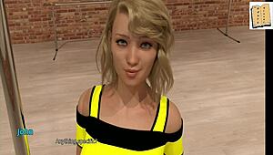 John Surprises Kimmy With Intense Orgasm In Hentai Game