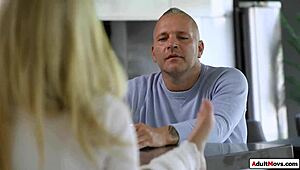 Stunning brunette candee licious gives footjob and anal